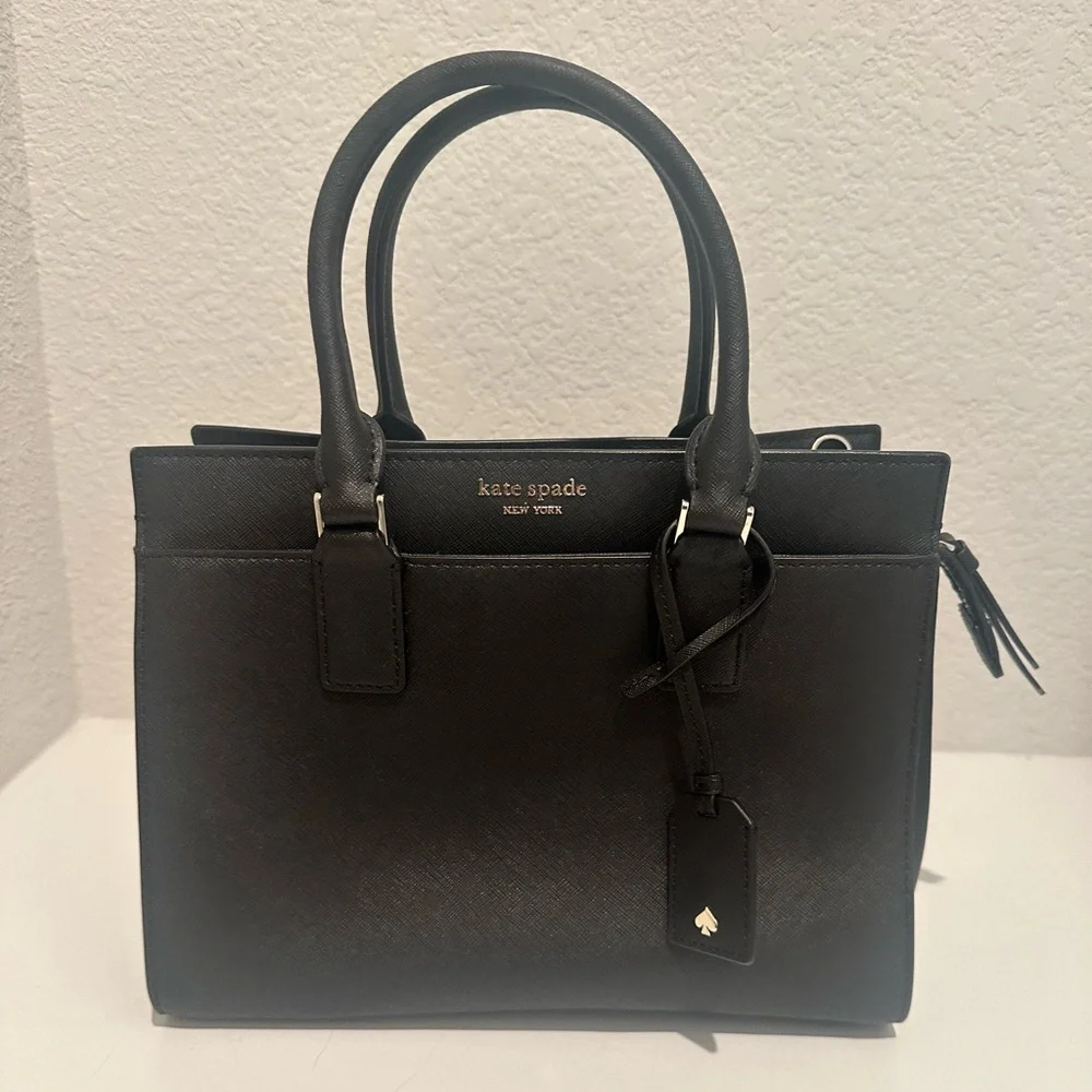 Kate Spade Cameron Street Black Saffiano Leather Medium Satchel Handbag